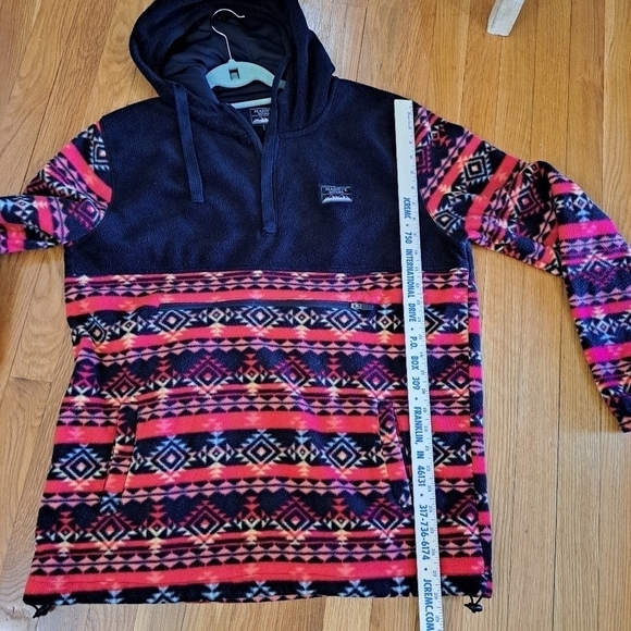 Massive Outdoor Fleece Hooded Sweatshirt Men's Size Large Aztec Southwestern - Picture 11 of 11